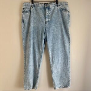 ASOS Design Curve Acid Wash High Rise Straight Leg Boyfriend Fit Jeans Size 18